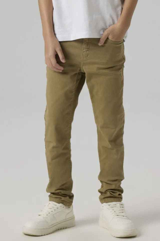 NAME IT NKMTHEO slim fit broek olijfgroen, foto 3