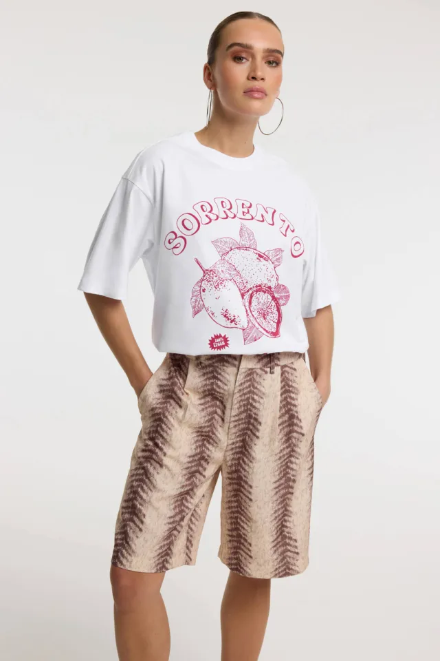 Refined Department jort met dierenprint bruin, foto 4