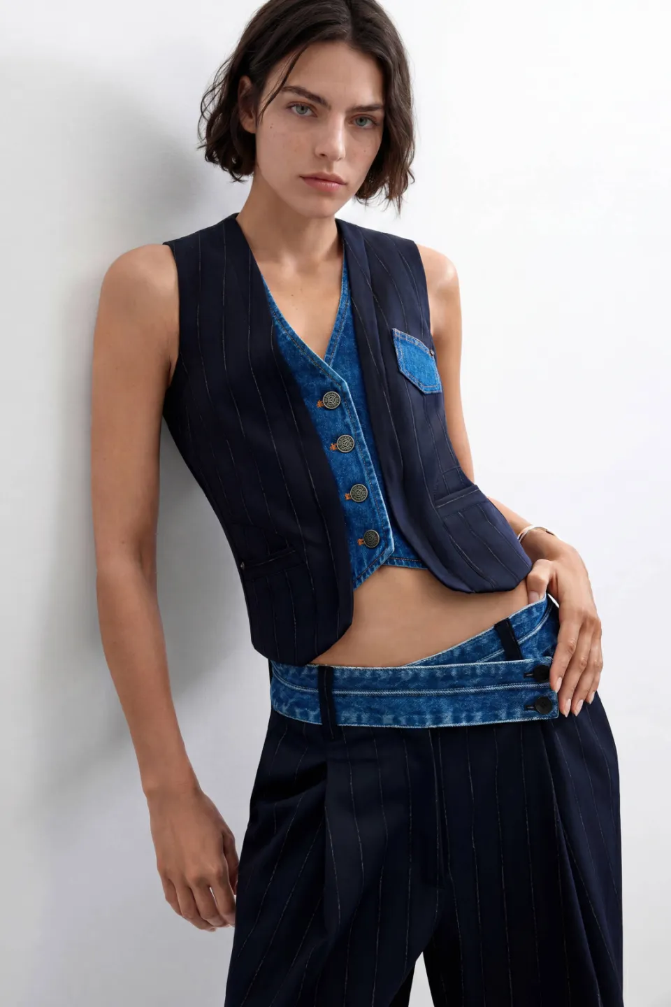Desigual Laila wijde broek blauw