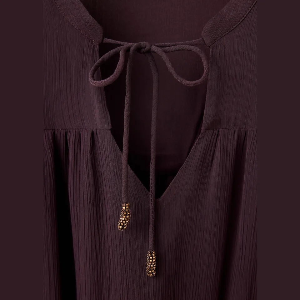 Mango TEEN midi blousejurk met borduursels - paars, foto 7