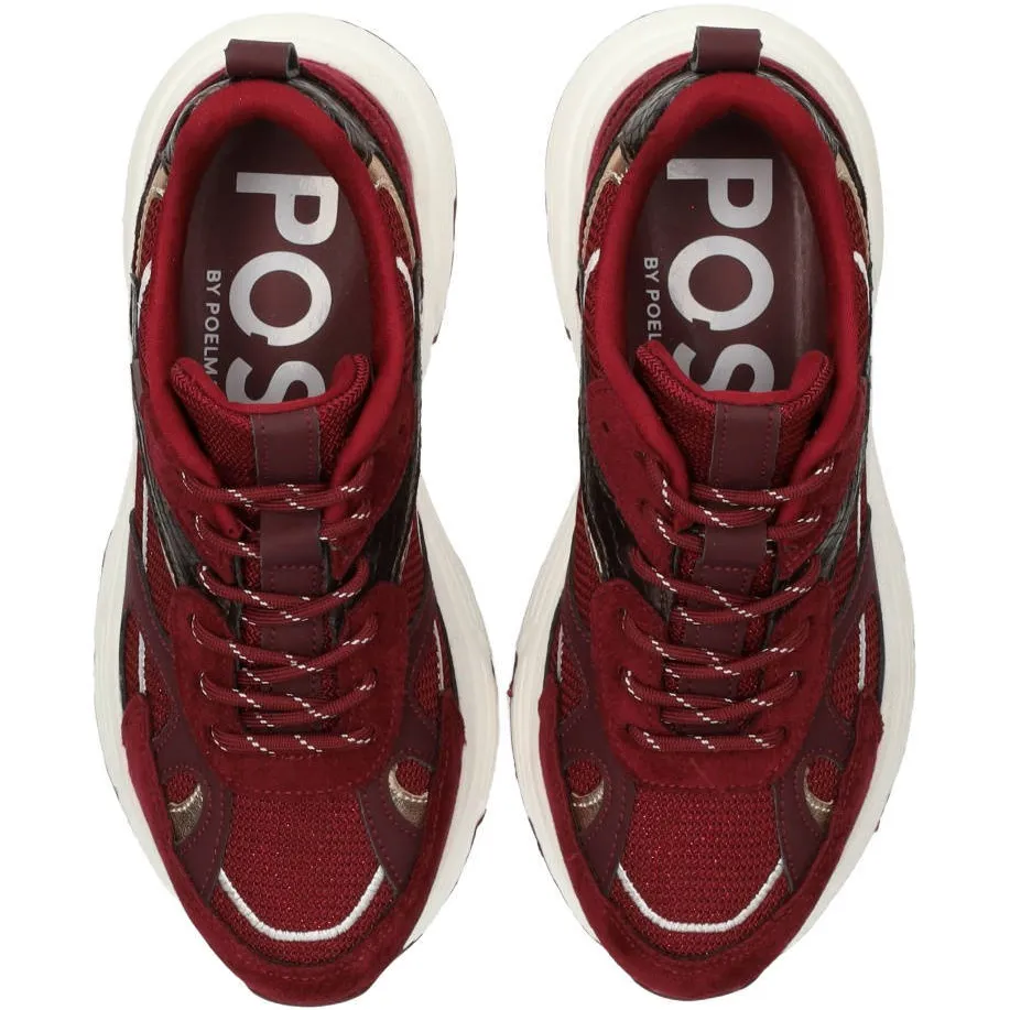 POSH by Poelman chunky suède sneakers - bordeaux, foto 6