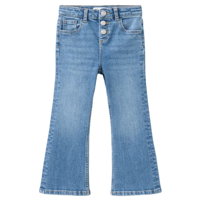 Mango Kids regular waist flared jeans - mediumblauw changeant blauw