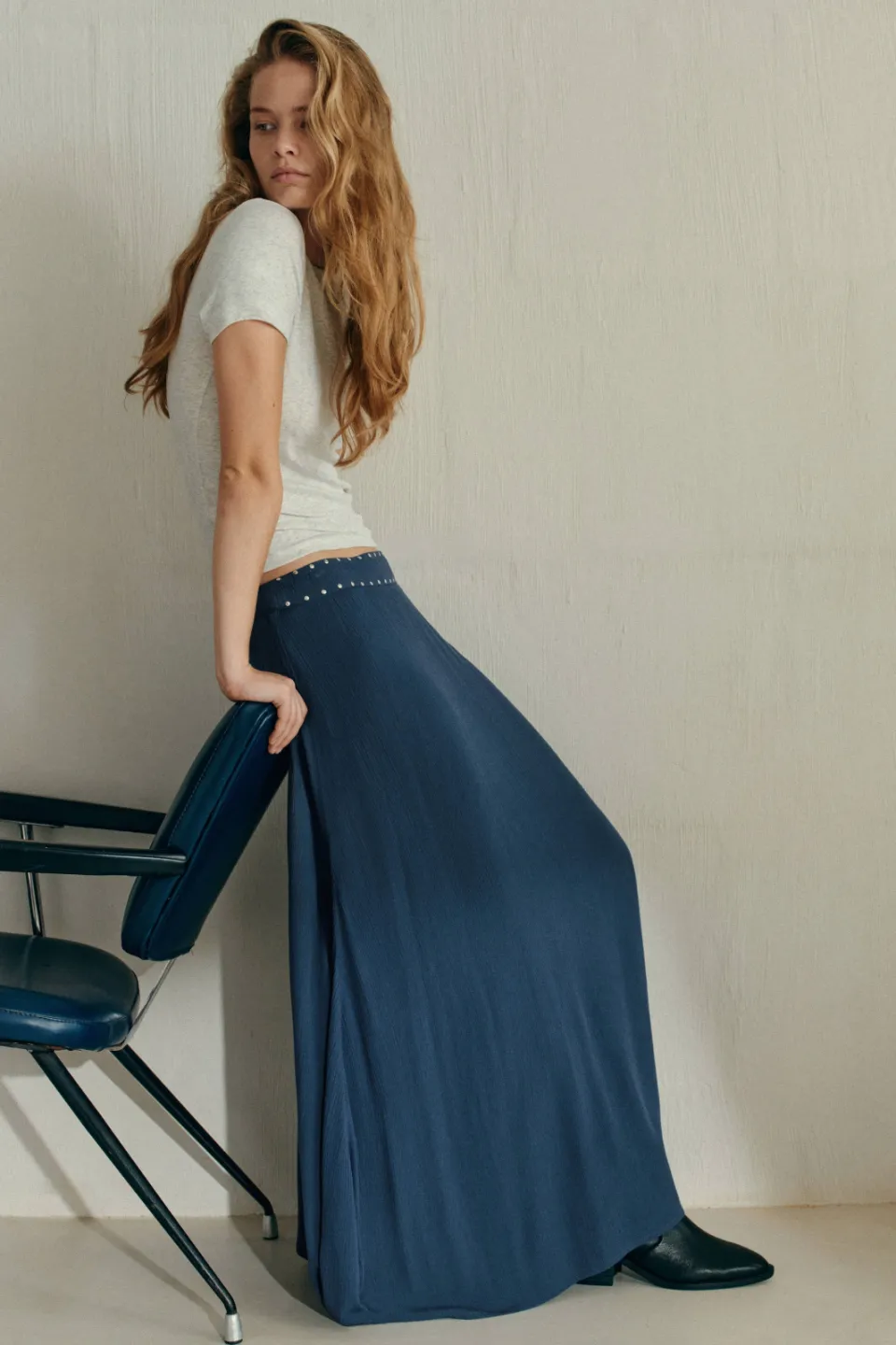Mango maxi rok donkerblauw, foto 5