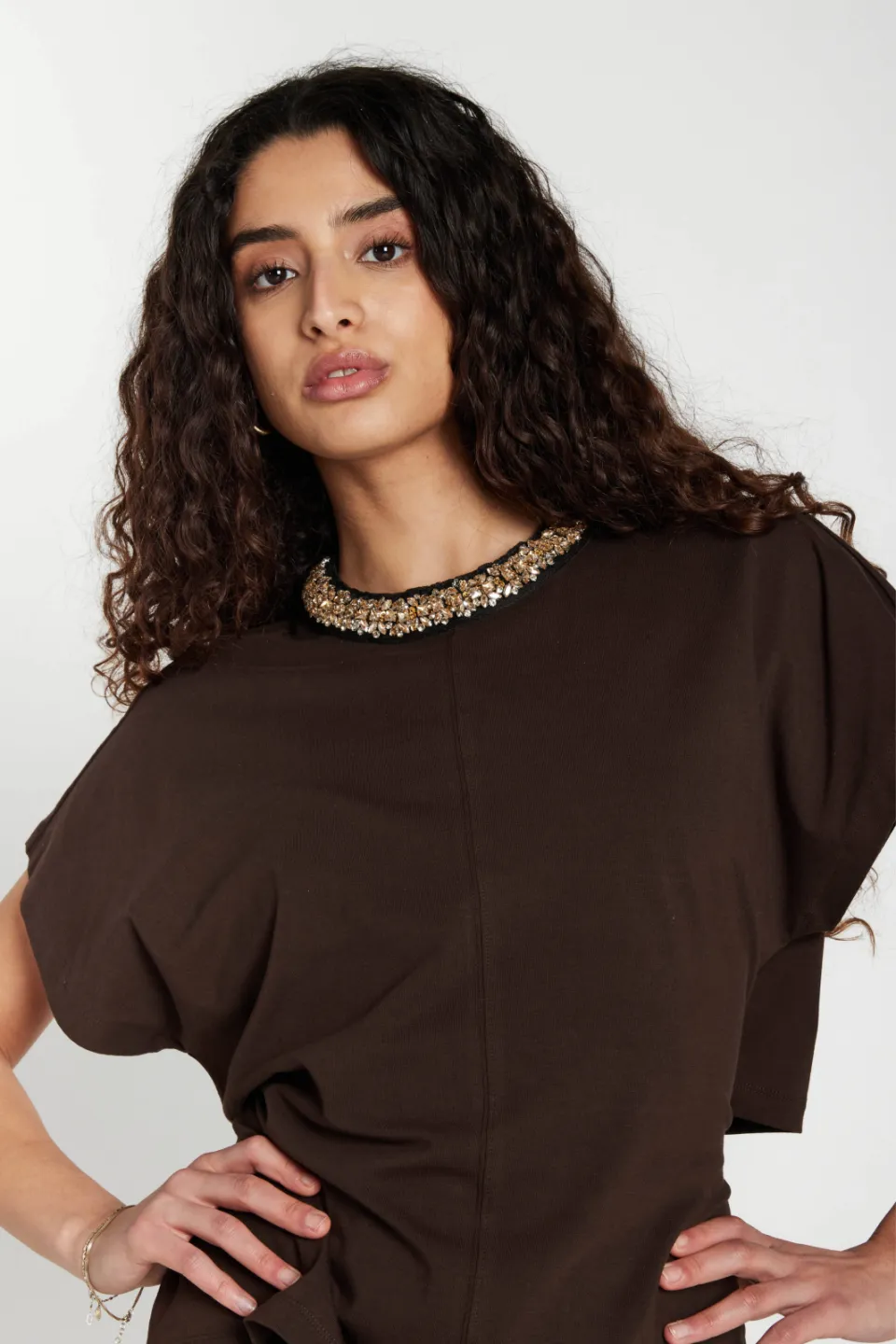 Bruuns Bazaar Alnusbbverena blouse donkerbruin, foto 6