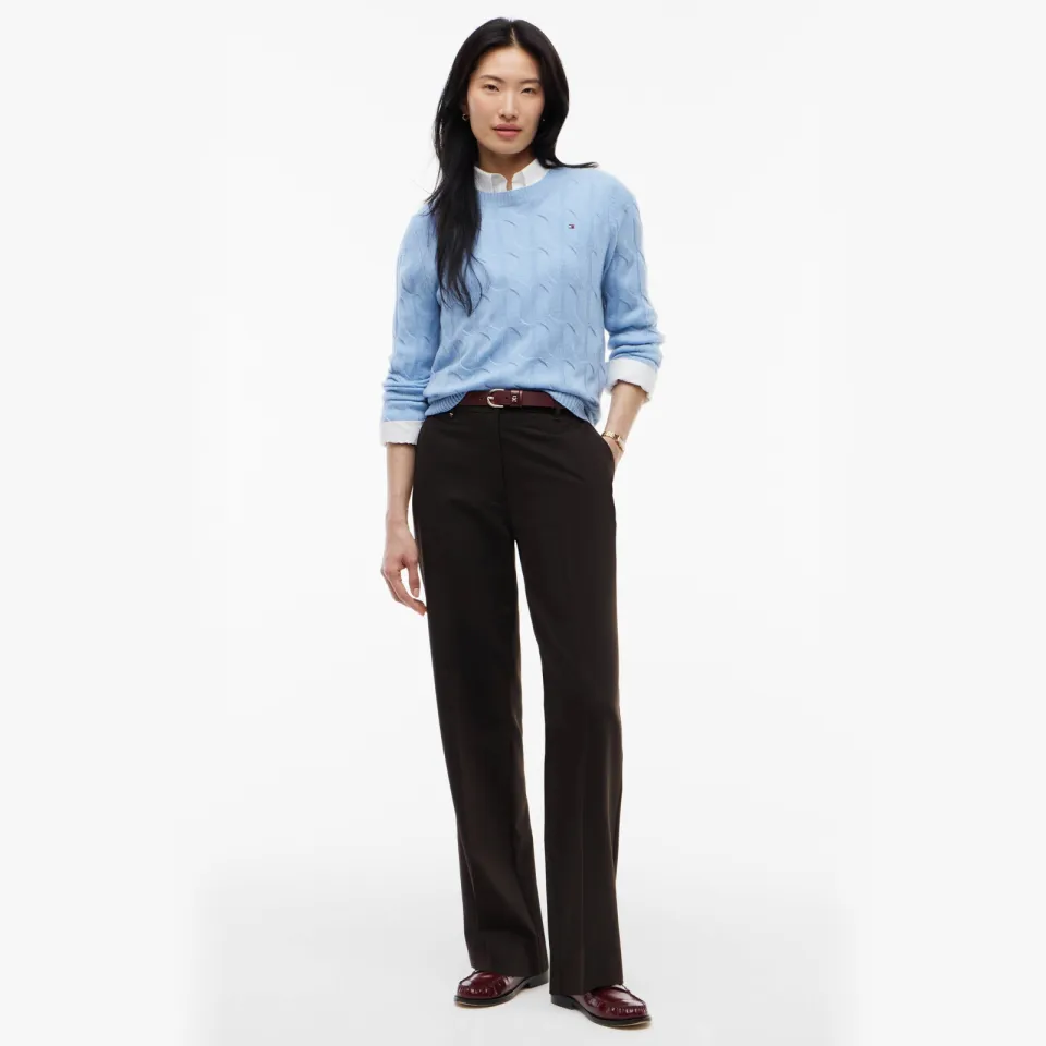 Tommy Hilfiger straight leg pantalon - donkerbruin