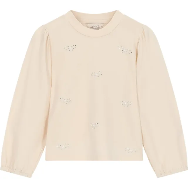 Le Chic blousetop met strass-steentjes ecru