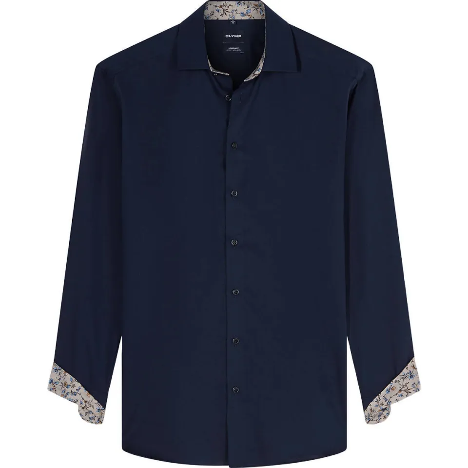 Olymp slim fit overhemd - donkerblauw marine