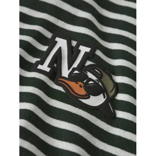 NAME IT MINI gestreepte sweter met patch groen, foto 5