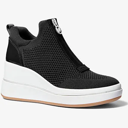 Michael Kors Emmy wedge zip slip on sneakers zwart, foto 3