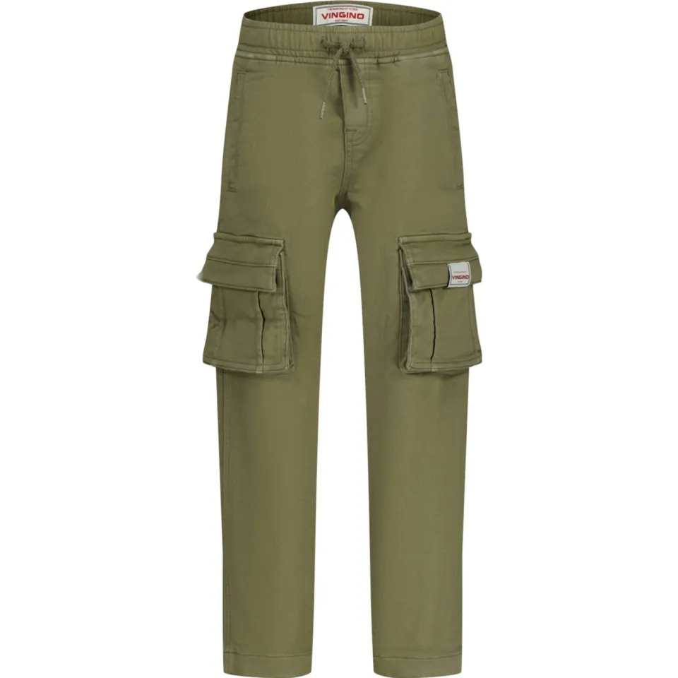 Vingino denim loose casual broek olijfgroen, foto 2