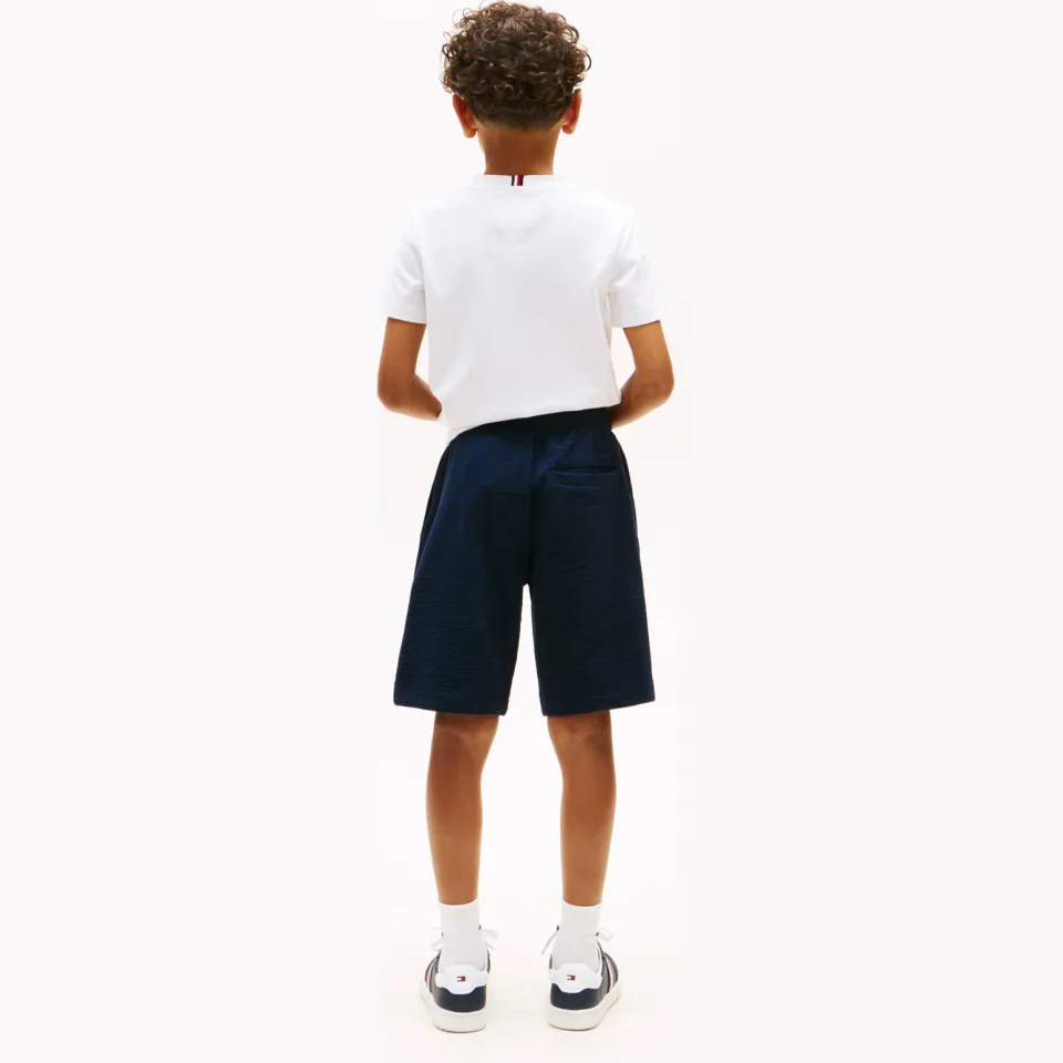 Tommy Hilfiger seersucker bermudashort donkerblauw, foto 4