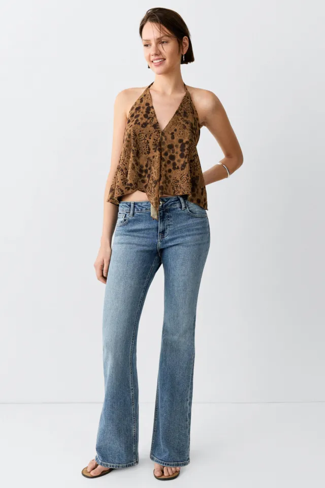 Mango TEEN flared jeans - mediumblauw Medium blue denim