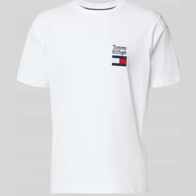 Tommy Hilfiger Regular fit T-shirt van puur katoen model 'BRAND LOVE TEXT' wit, foto 2