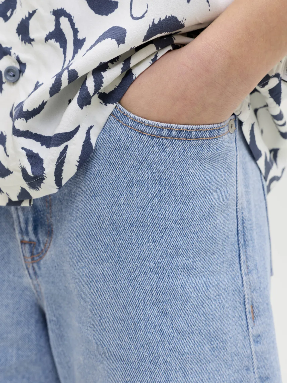 JJ Rebel JUNIOR baggy jeansshort lichtblauw blue denim, foto 5