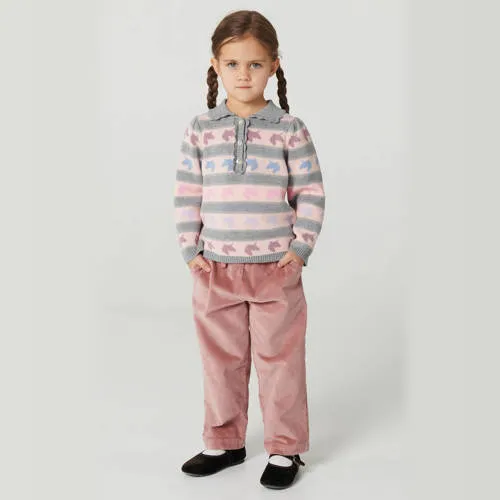 Copenhagen Colors regular fit corduroy casual broek roze, foto 5