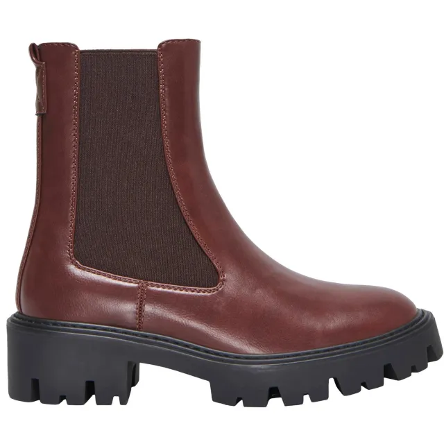 Only ONLBETTY chunky imitatieleren chelsea boots - bruin