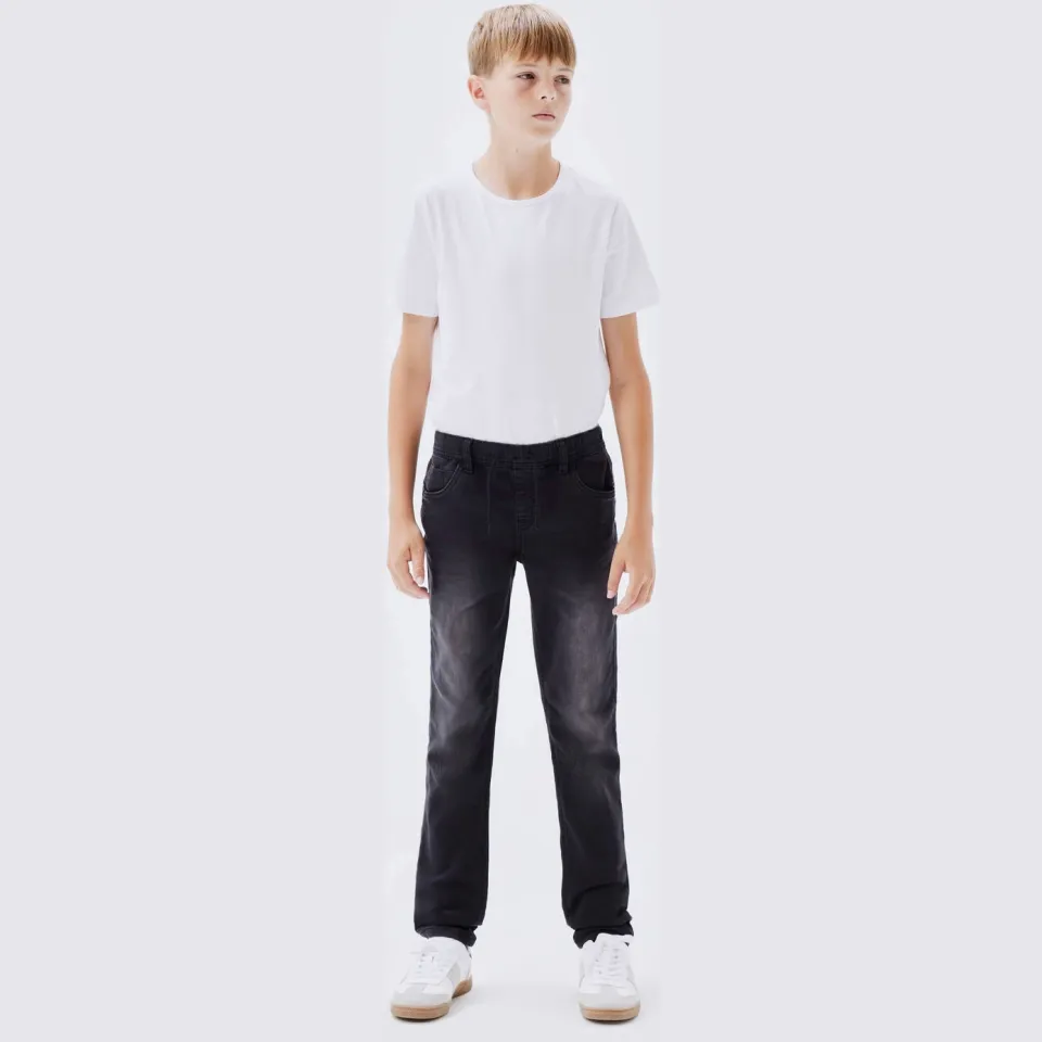 NAME IT KIDS slim fit jeans NKMROBIN zwart