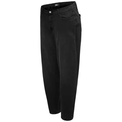 Only MATERNITY Olmluma low waist zwangerschaps straight leg jeans black denim, foto 5