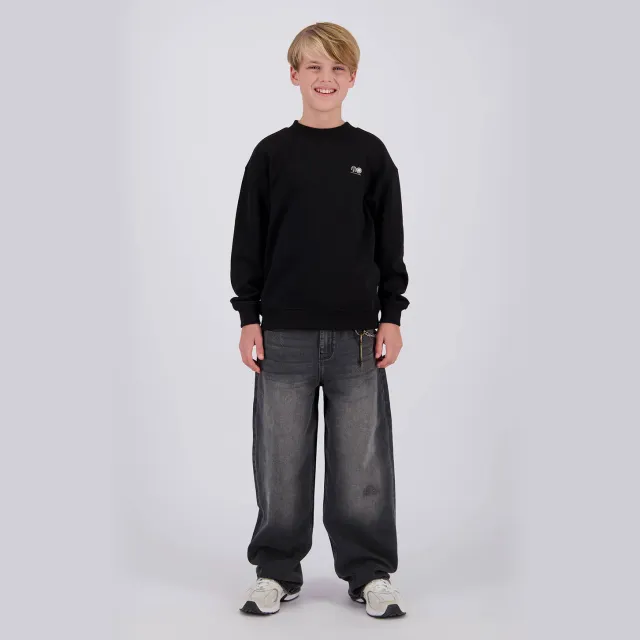Raizzed boxy sweater met backprint - zwart
