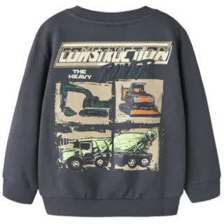 NAME IT MINI sweater met backprint - antraciet Grijs Backprint, foto 2