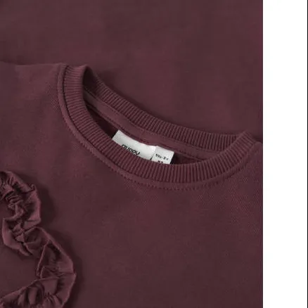 GUPPY MINI sweater met ruches - donkerrood Effen, foto 3