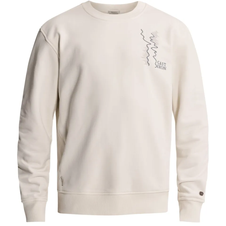 Cast Iron relaxed fit sweater met backprint - ecru, foto 2