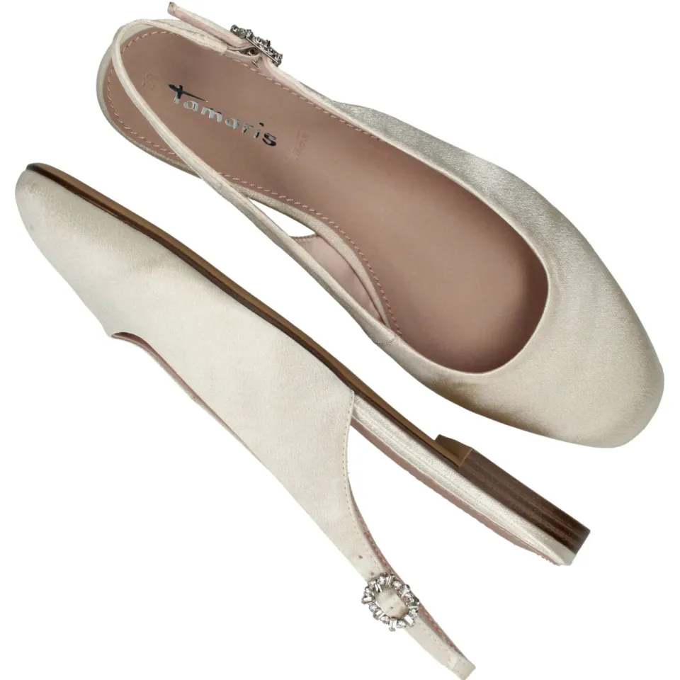 Tamaris slingbacks ballerina's gebroken wit, foto 6