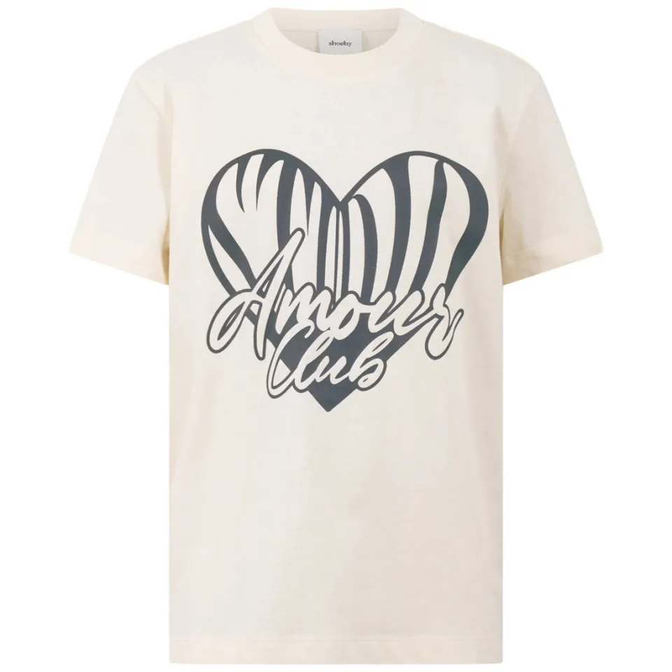 Shoeby rechtvallend T-shirt met print ecru, foto 3