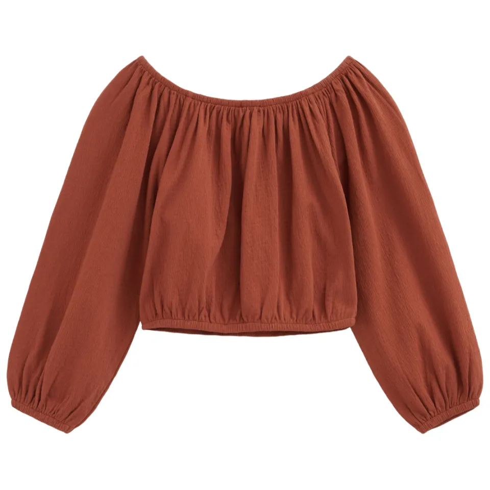 WE Fashion off shoulder cropped top brique, foto 2