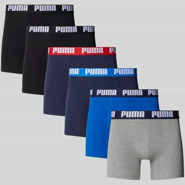 Puma Boxershort van katoenmix in een set van 6 model 'Everyday' zwart - blauw - grijs - wit - rood, foto 2