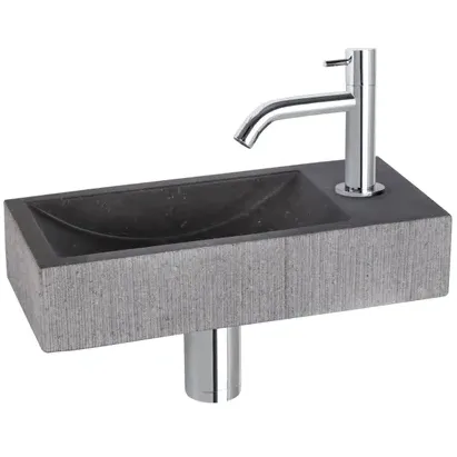 Differnz Fonteinset Mix&match Set Ribble Gebogen Chroom Zwart
