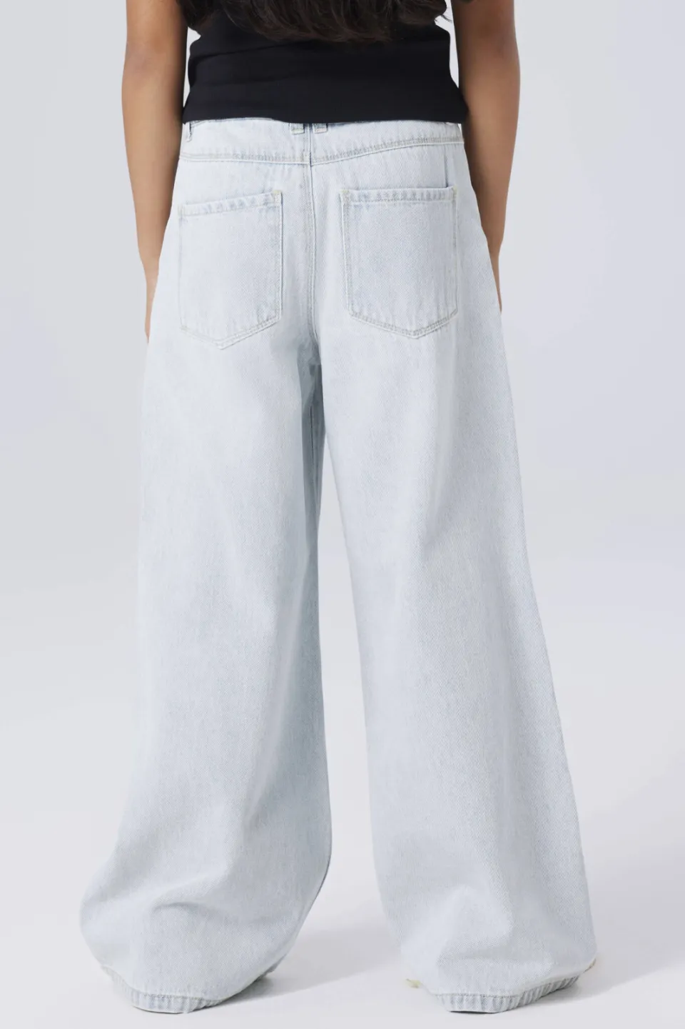 NAME IT KIDS wide leg jeans light blue denim, foto 4
