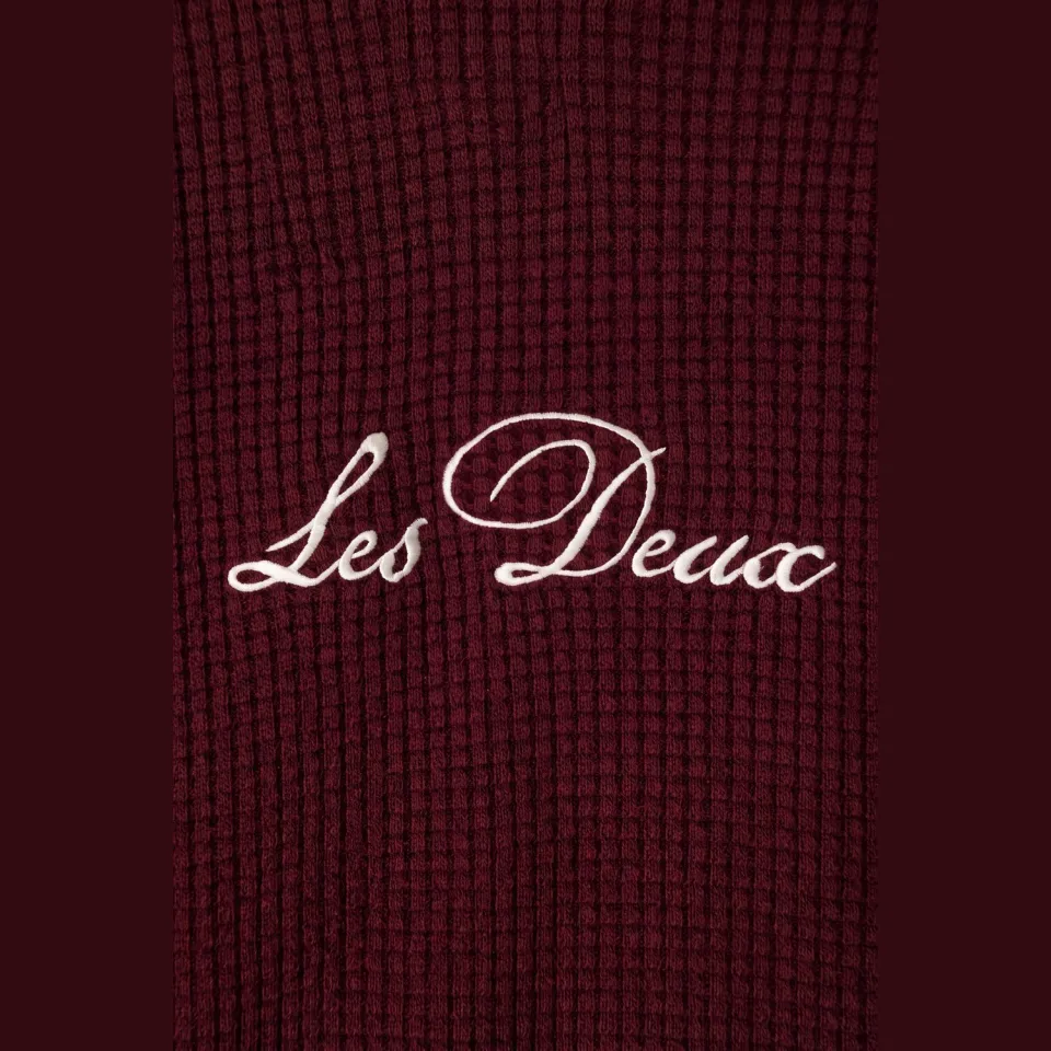 Les Deux Jongens Polo's & T-shirts Waffle Ls Football Jersey - Bordeaux, foto 3