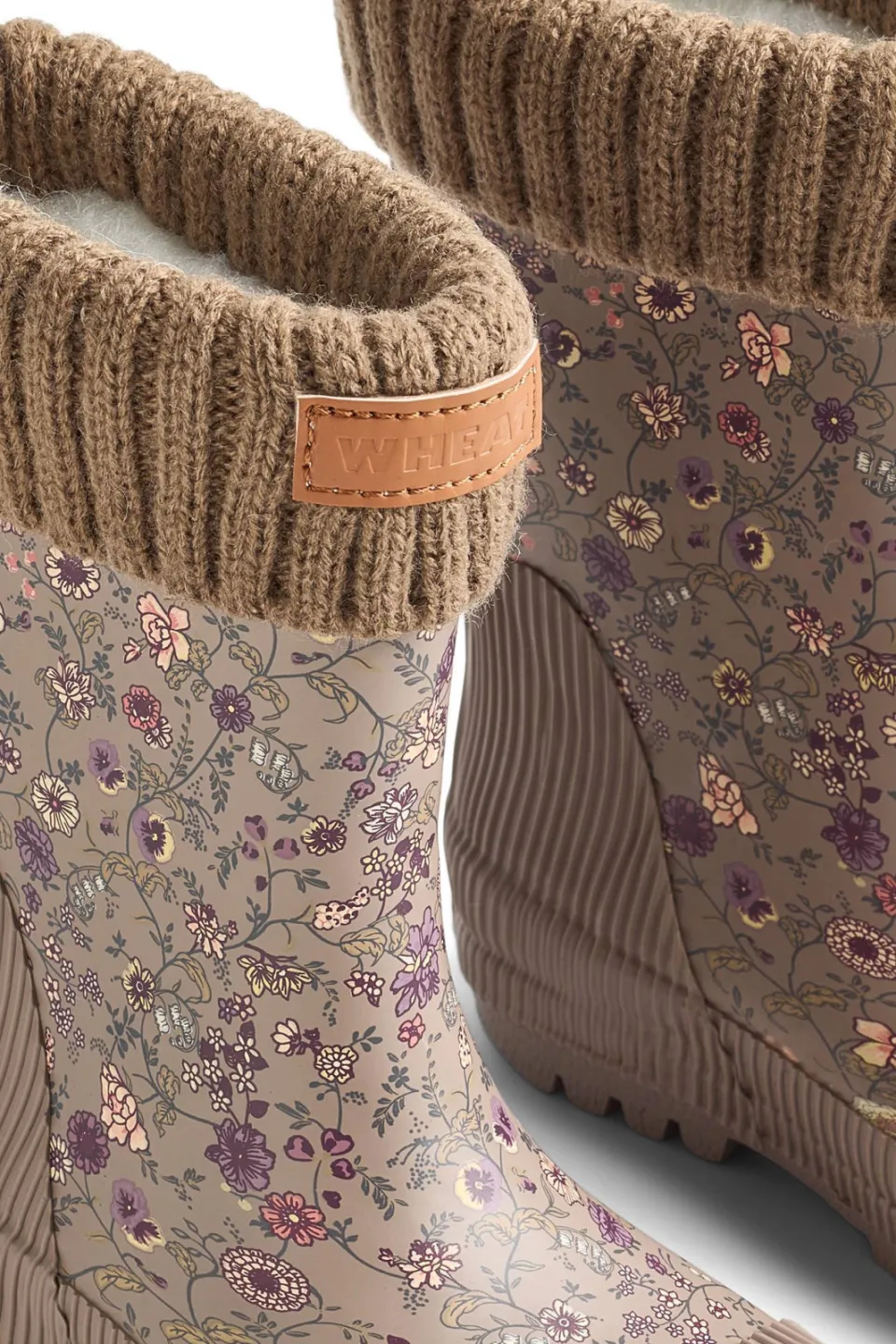 Wheat rubber gebloemde regenlaarzen - bruin/paars, foto 4