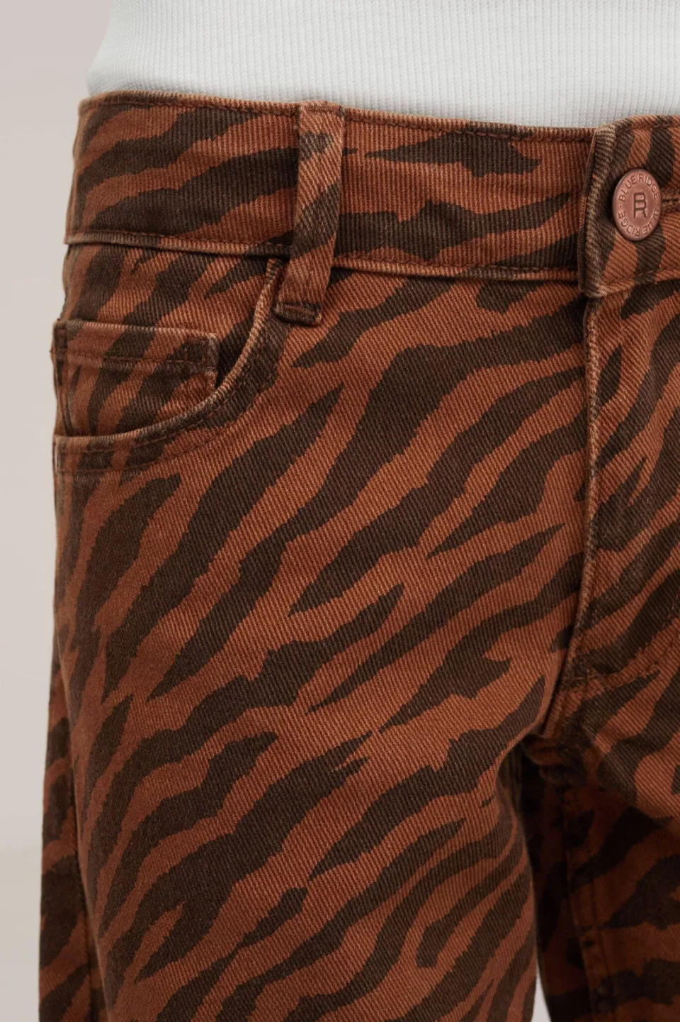 WE Fashion wide leg jeans met zebraprint - bruin, foto 4