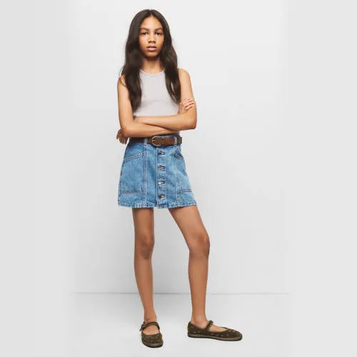 Mango korte spijkerrok mediumblauw medium blue denim, foto 3