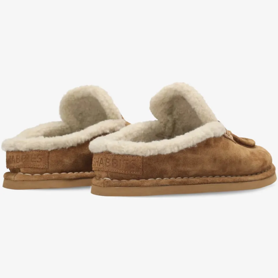Shabbies Amsterdam Wilja Penny suède slipper warm bruin, foto 2