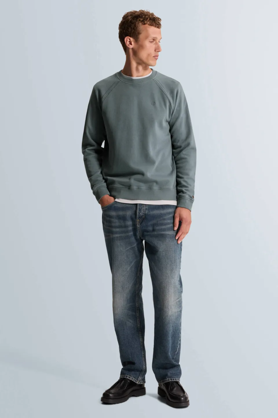 Cast Iron regular fit sweater - grijsblauw Blue Mirage