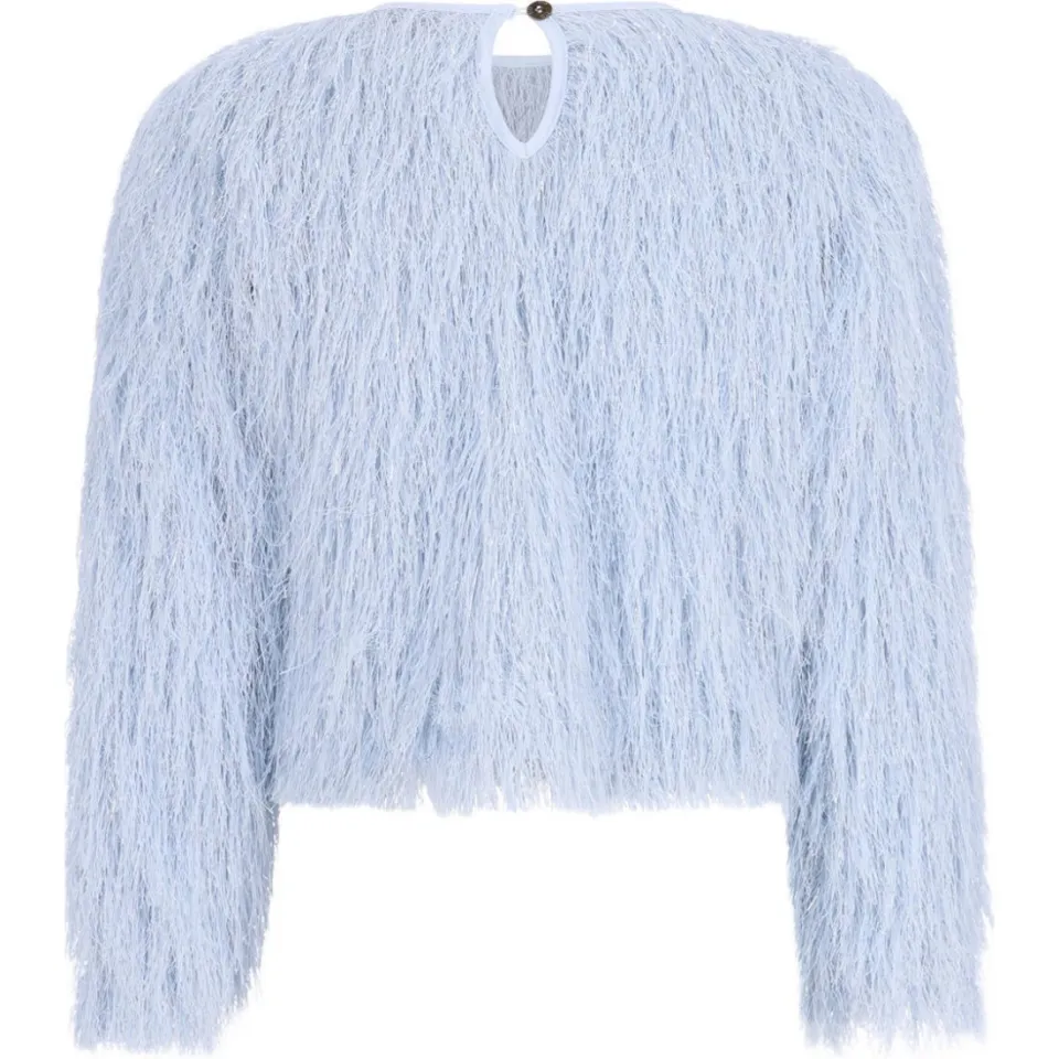 Like Flo blousetop met franjes lichtblauw, foto 3