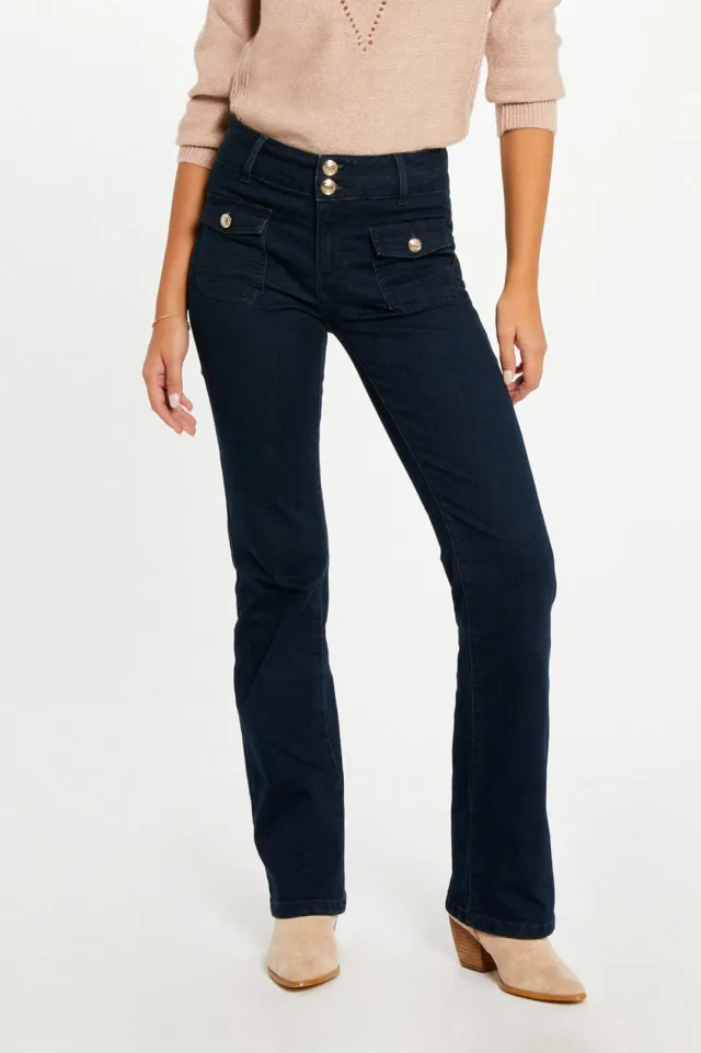 Morgan high waist bootcut jeans dark blue, foto 3