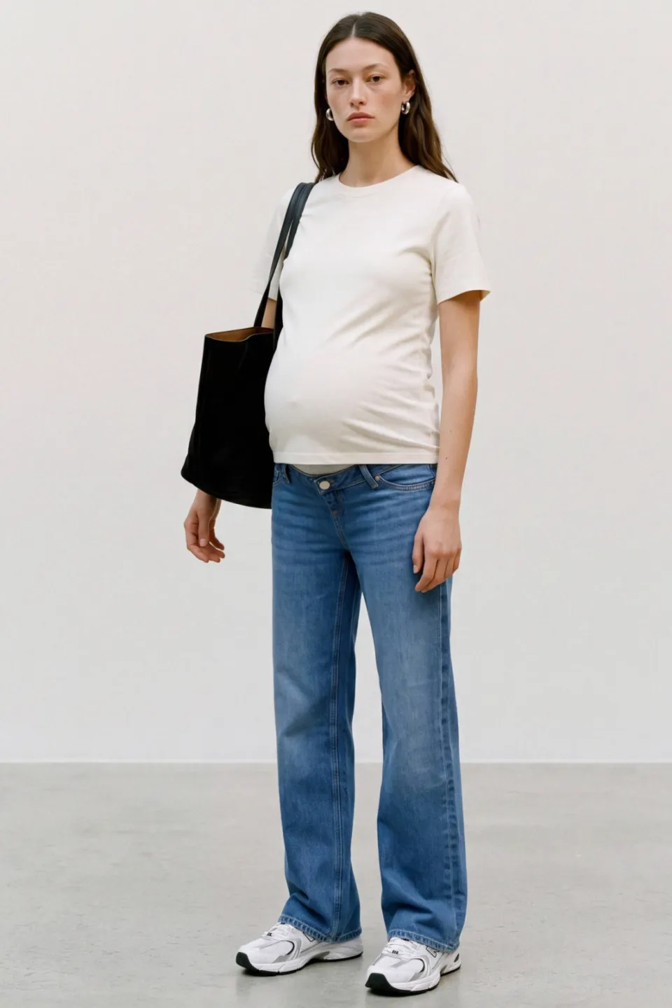 Vero Moda MATERNITY high waist zwangerschaps wide leg jeans medium blue denim