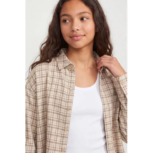 JJXX GIRL JXJAMIE geruite blouse beige bruin, foto 5