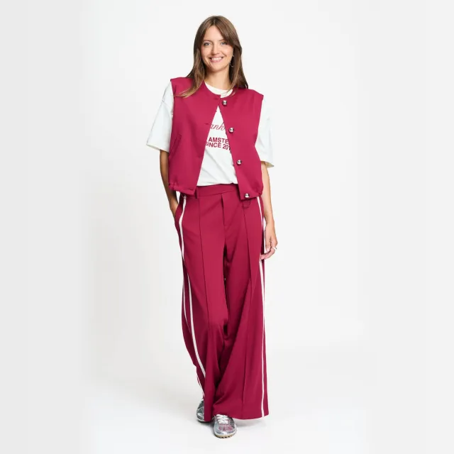POM Amsterdam gilet - donkerrood
