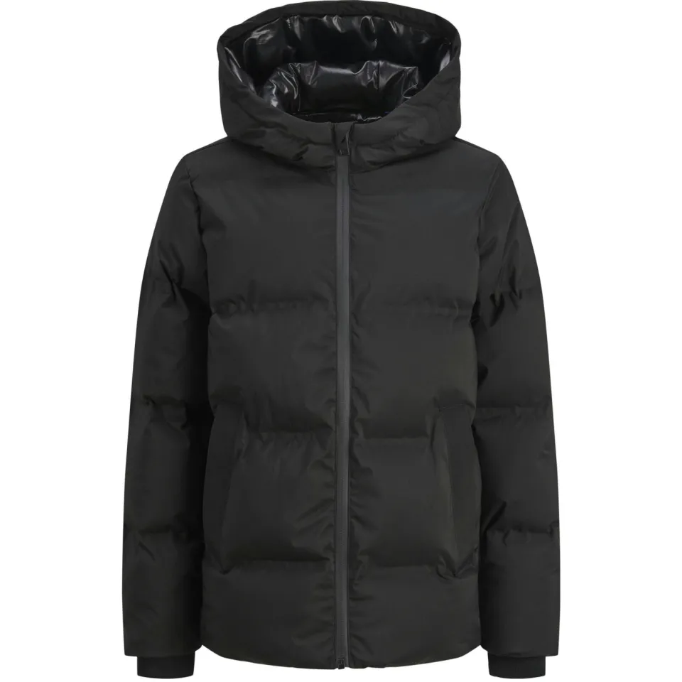 Jack & Jones Junior gewatteerde jas zwart met capuchon, foto 4