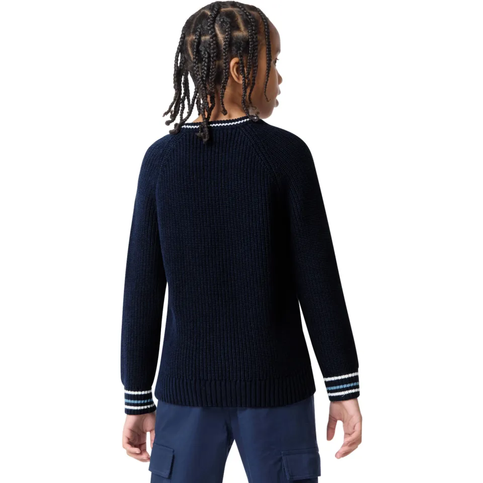 Lacoste gebreide trui met wol - donkerblauw, foto 4