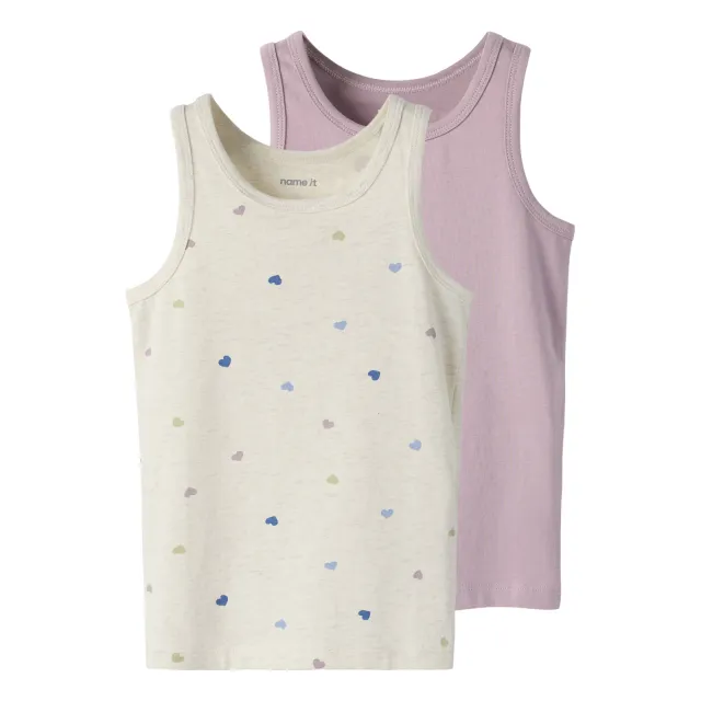 NAME IT MINI hemd ecru roze set van 2 Ecru/roze