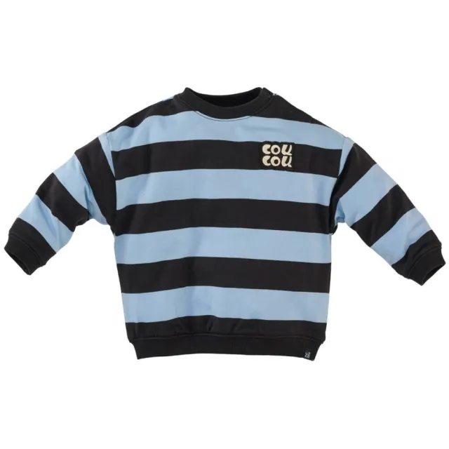 Z8 newborn gestreepte sweater - donkerbruin/lichtblauw