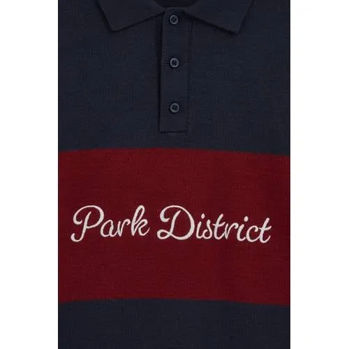 WE Fashion gebreide gestreepte sweater met borduursels en tekst - donkerblauw, foto 2