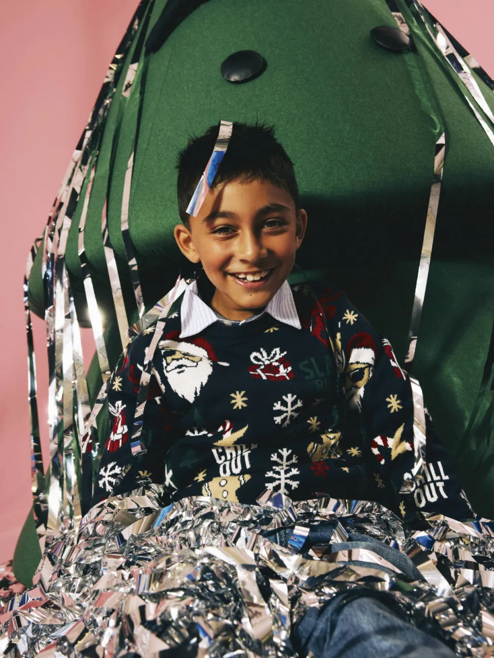 NAME IT KIDS kersttrui met print - donkerblauw, foto 4