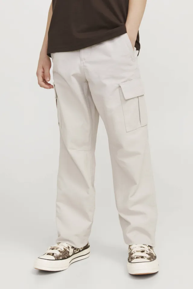 Jack & Jones JPSTKANE relaxed cargobroek ecru, foto 4